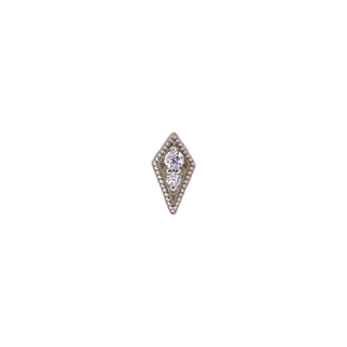 Vida pave kite threadless end CZ in white gold