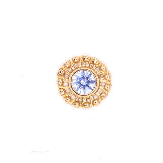 Virtue threaded end with 3mm gem in rose gold, for 14g/12g