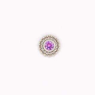 Virtue threadless end with 2mm gem in white gold