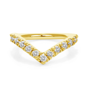 Vivian seam ring with cz gems in yellow gold, 16g 7/16"