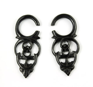 Shenandoah hanging shape in water buffalo horn, 6g (4mm), pair