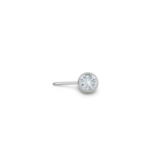 Curved bar threadless end with 2mm gem in titanium for 18g bars