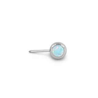 Side-set cabochon gem threadless end in titanium, 16g, 2.5mm