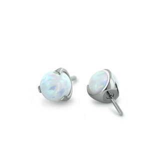 Claw-set gem ball threadless ends in titanium, 4mm