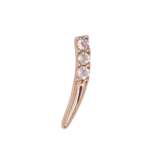 Zanna end with moonstones in rose gold, right curve, threadless