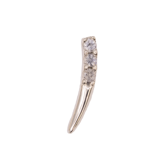 Zanna end with labradorite in white gold, right curve, threadless