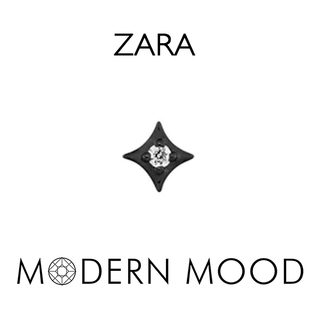 Zara star with diamonds in black gold
