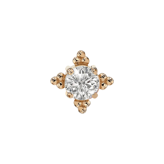 Zia threadless end with 2.5mm CZ in rose gold