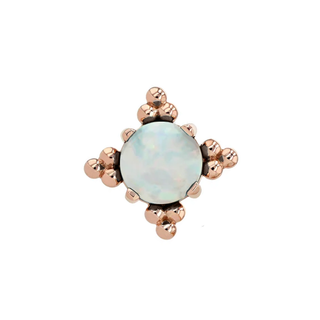 Zia threadless end with 3mm white opal in rose gold