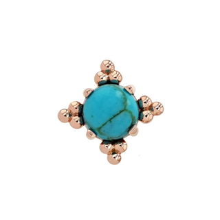 Zia threadless end with 2.5mm faceted gem in rose gold