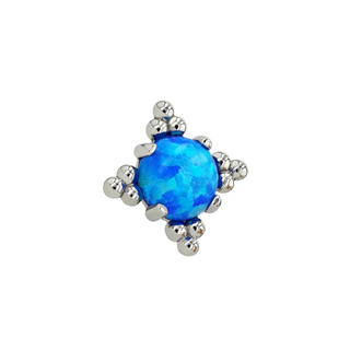 Zia threadless end with 2.5mm faceted gem in white gold